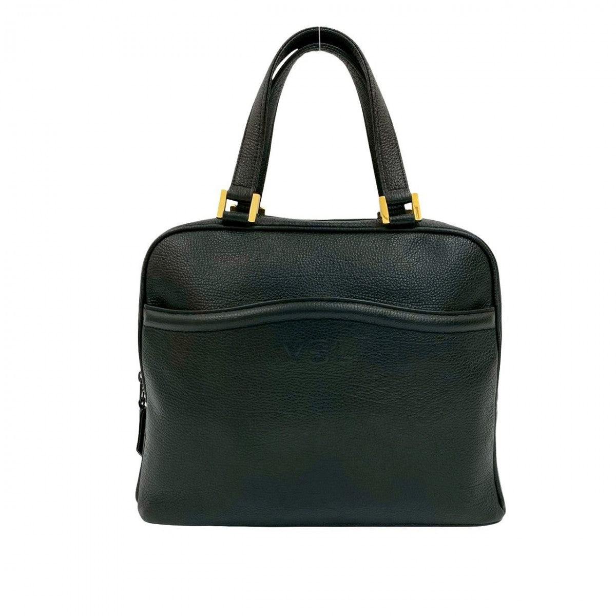YSL Saint Laurent Yves Handbag Leather Black Travel Bag