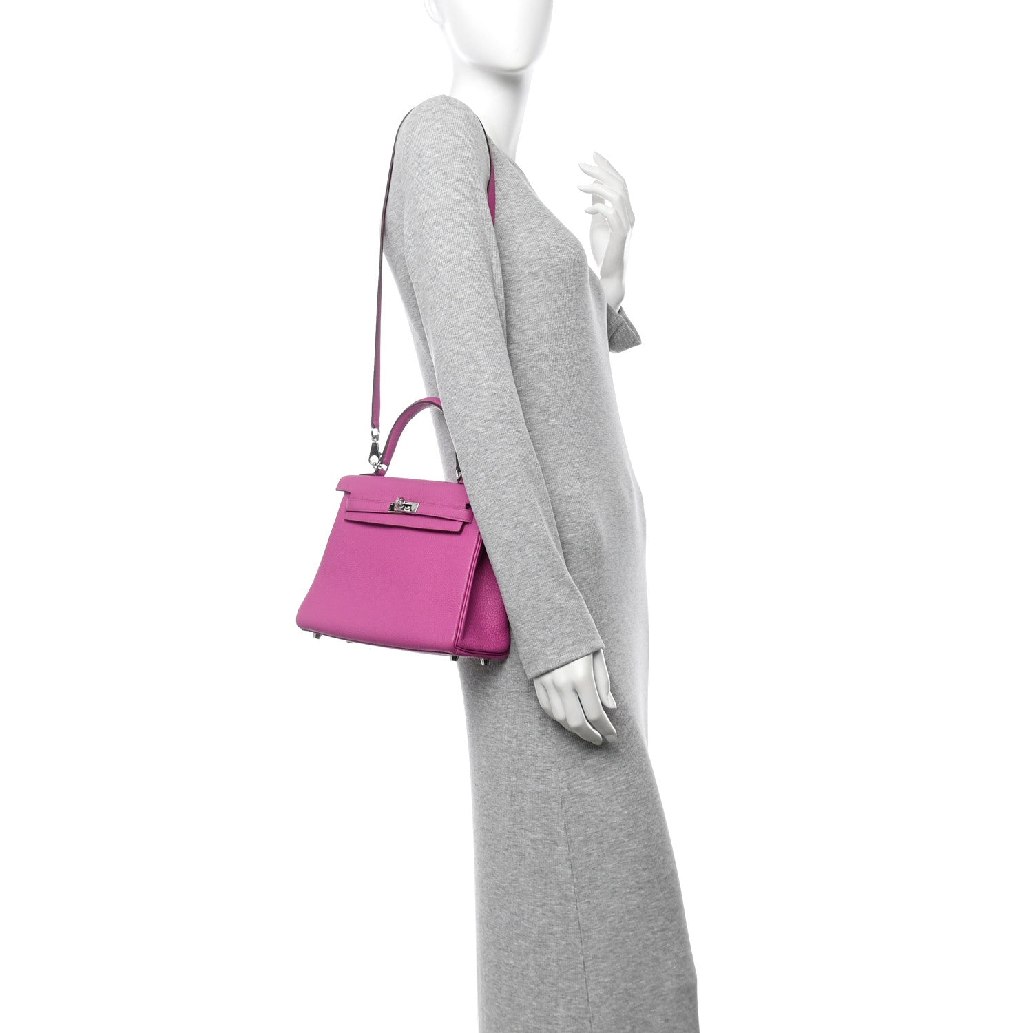 Hermes Togo Kelly Retourne Magnolia Handbag Travel Bag