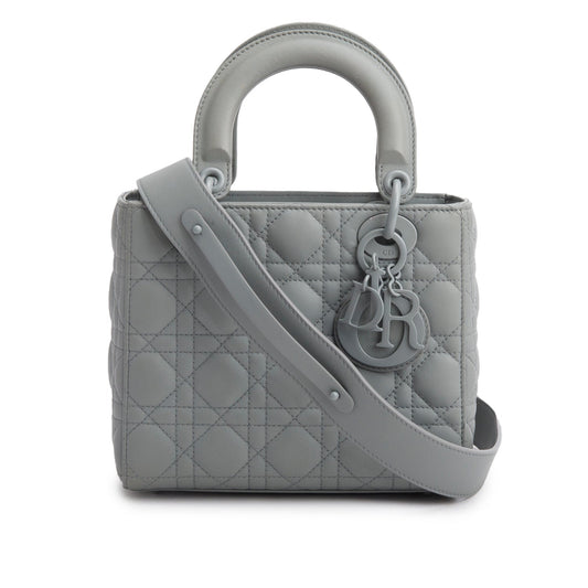Dior Christian Gray Ultra Matte Calfskin Cannage My Small Travel Bag