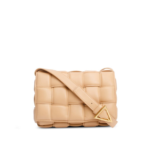 Bottega Veneta Nappa Maxi Intreccio Padded Cassette Crossbody Bag Beige