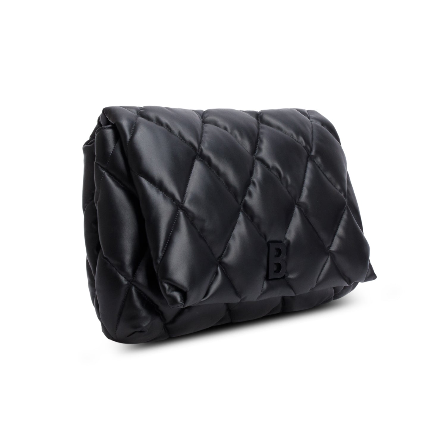 Balenciaga Nappa Calfskin Touch Puffy Clutch Quilted Black Clutch Bag
