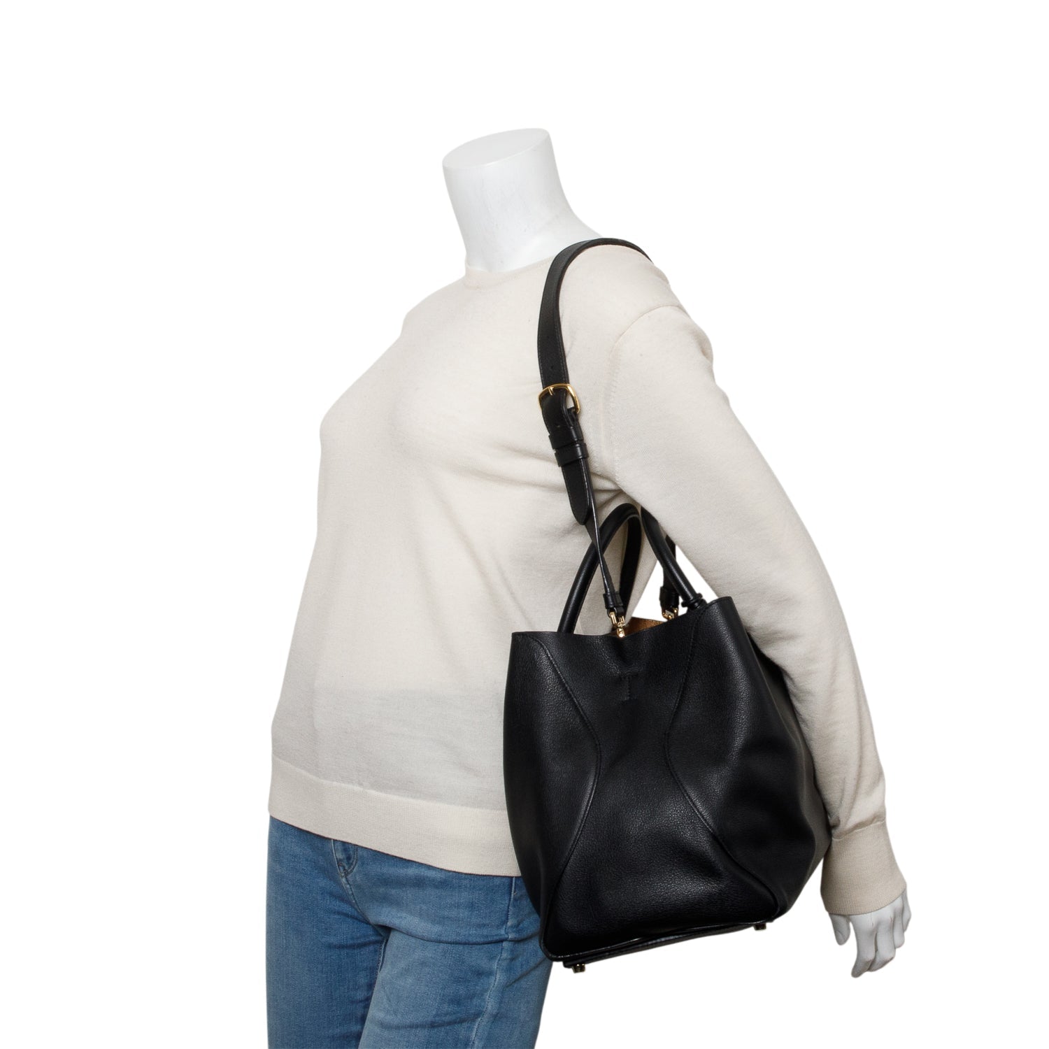 Dior Christian Supple Grained Calfskin Open Bar Tote Tote Bag