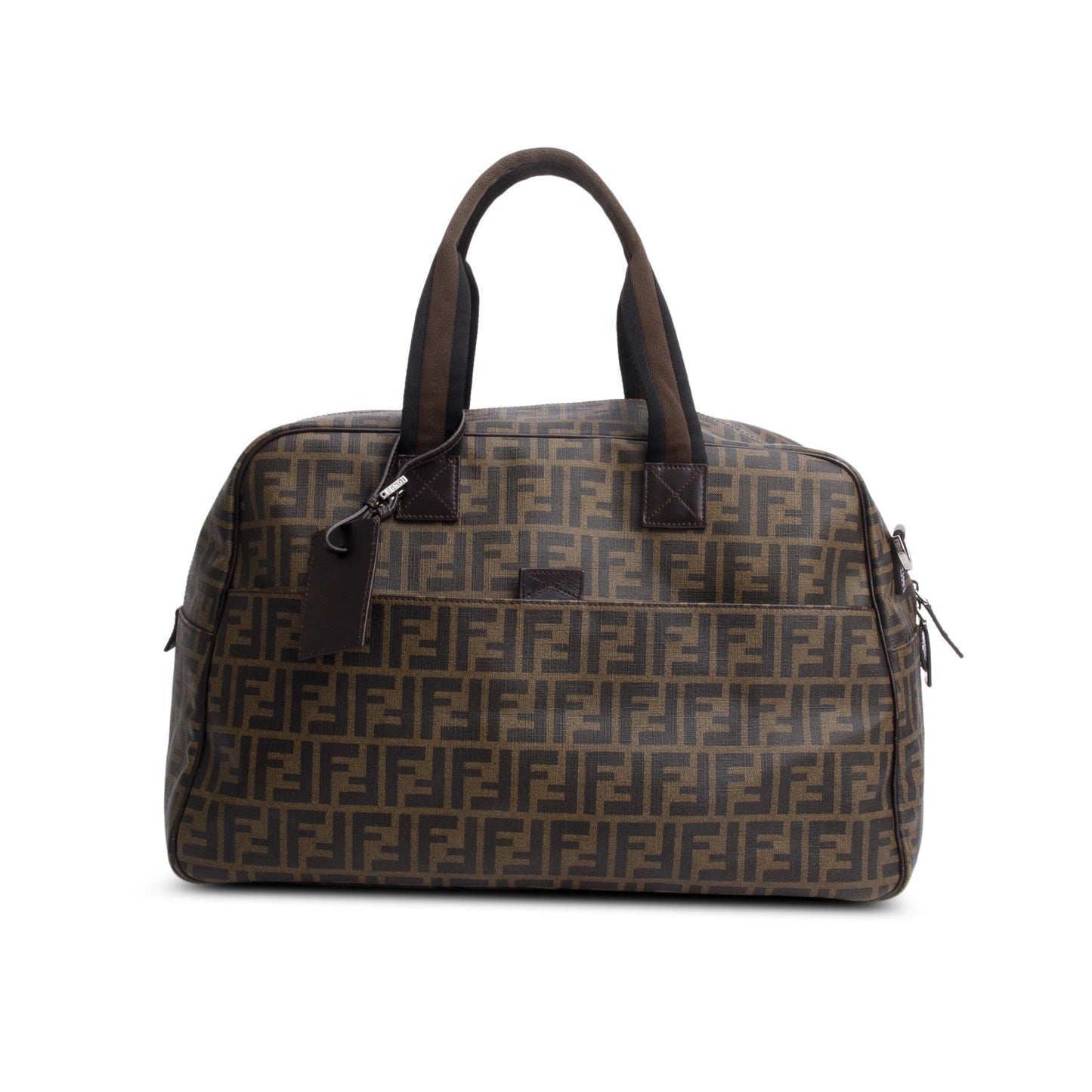 Fendi Ff Zucca Coated Duffle Bag Canvas Brown Travel Bag