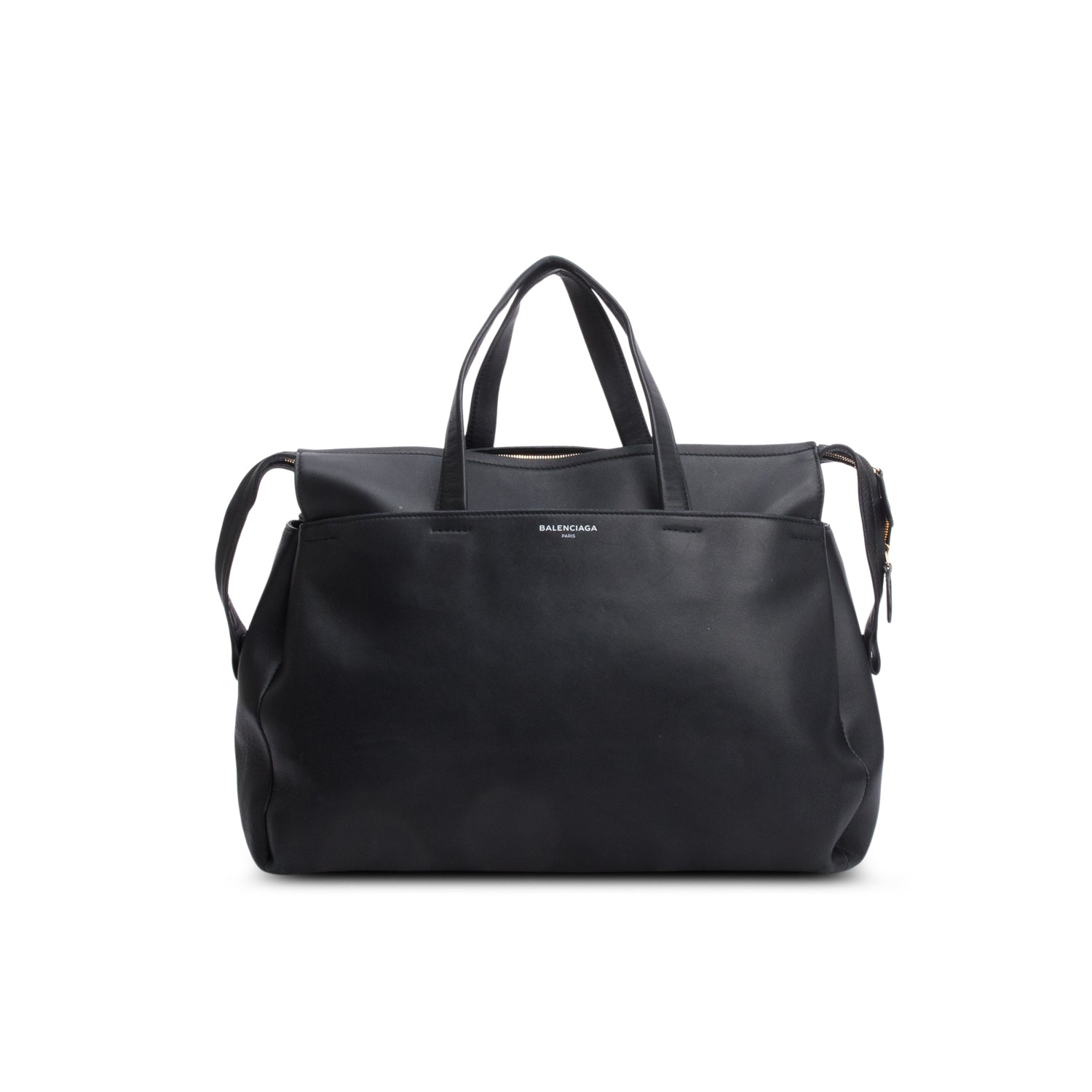 Balenciaga Lambskin Portfolio Sac Handle Bag Black Travel Bag