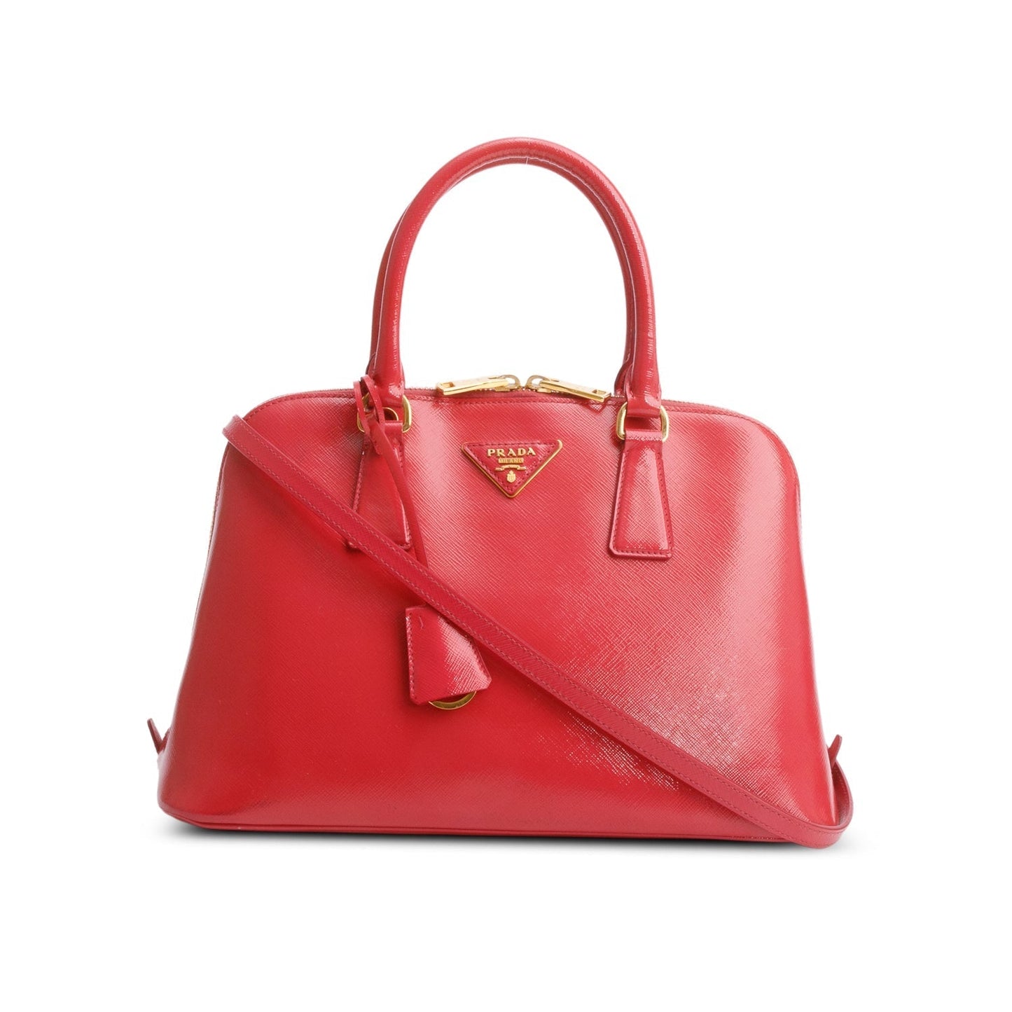 Prada Saffiano Vernice Promenade Tote Handbag Pink Medium Tote Bag