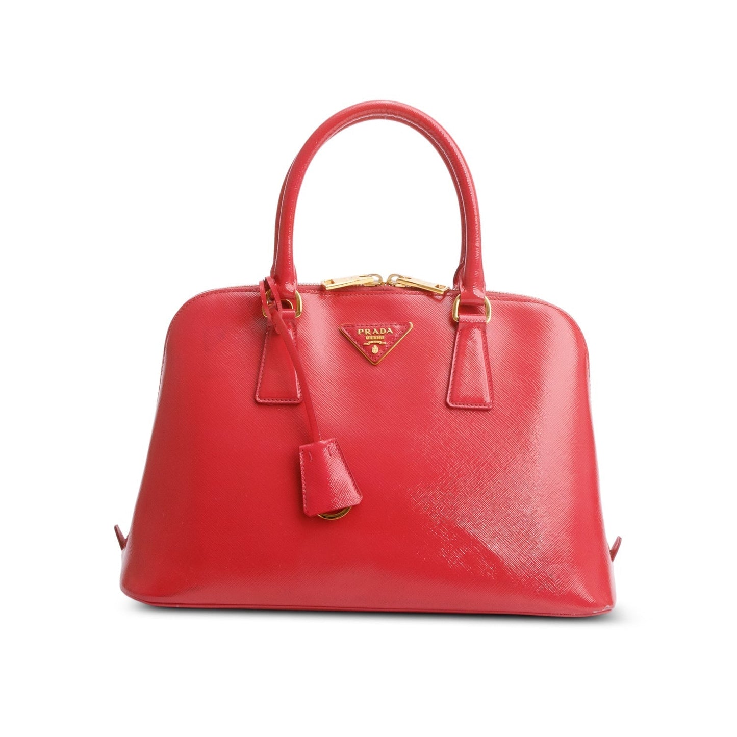 Prada Saffiano Vernice Promenade Tote Handbag Pink Medium Tote Bag
