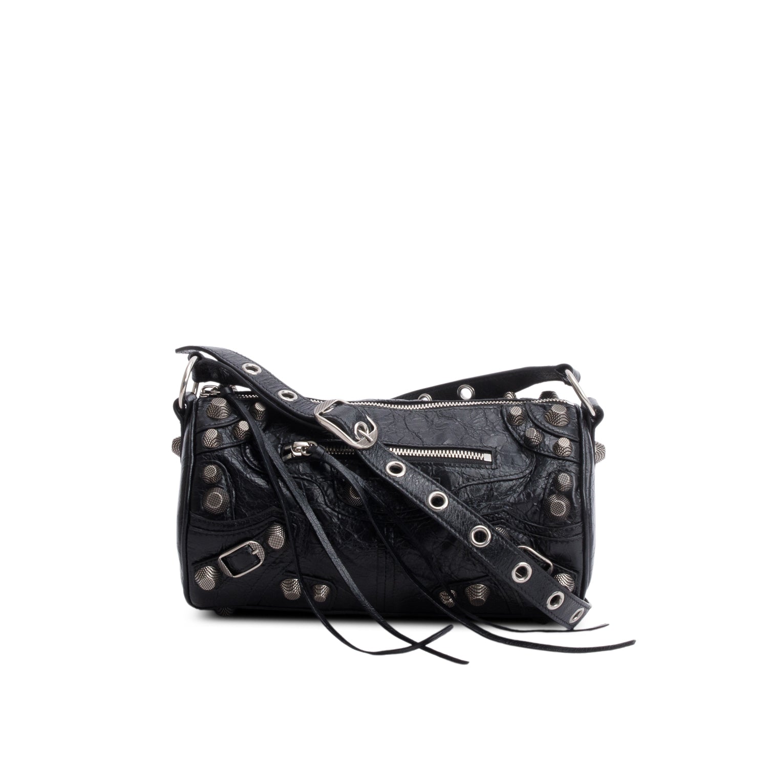 Balenciaga Agneau Arena Le Cagole Cylinder Bag Black Travel Bag