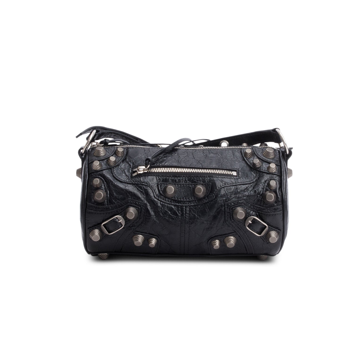 Balenciaga Agneau Arena Le Cagole Cylinder Bag Black Travel Bag