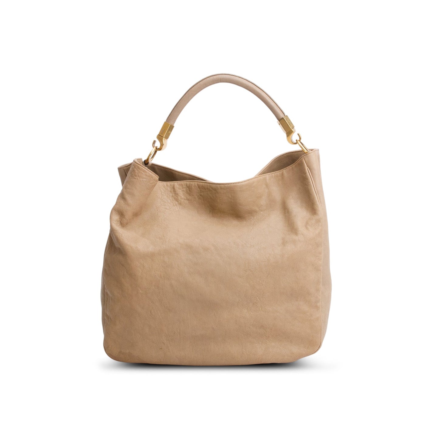 YSL Saint Laurent Roady Hobo Leather Brown Shoulder Bag