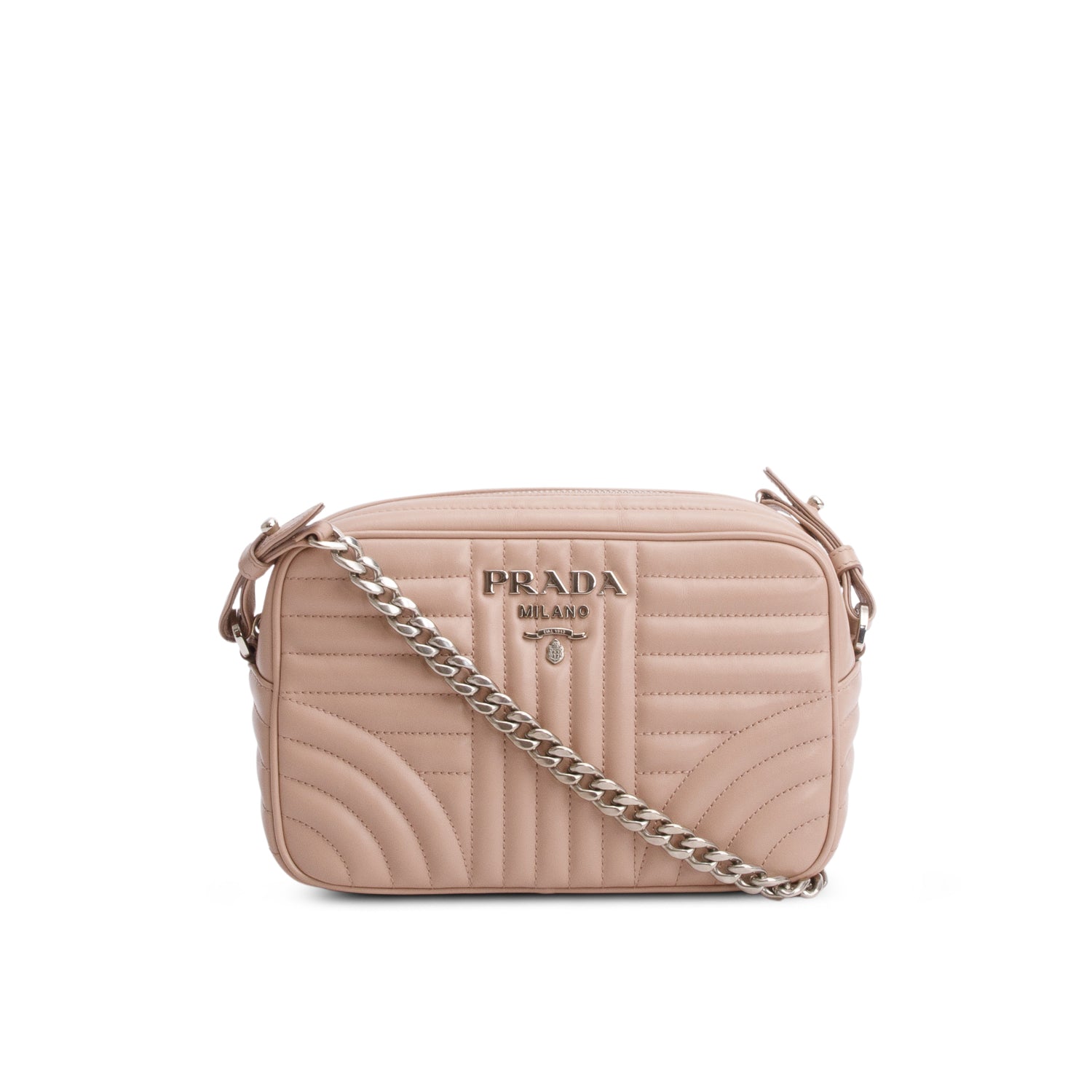 Prada Soft Calfskin Diagramme Crossbody Bag Pink