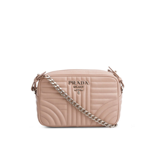 Prada Soft Calfskin Diagramme Crossbody Bag Pink