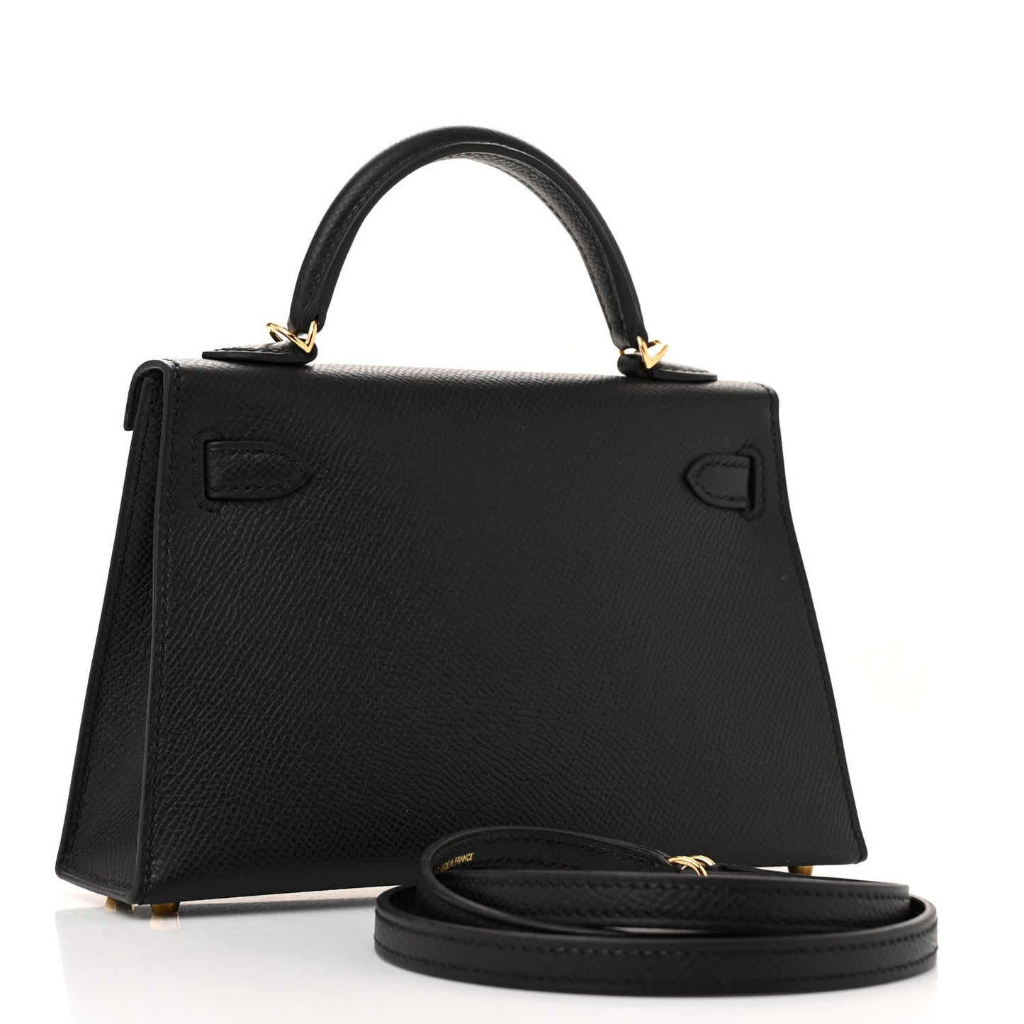 Hermes Epsom Kelly Sellier Handbag Black Mini Travel Bag 20 Black 1766356