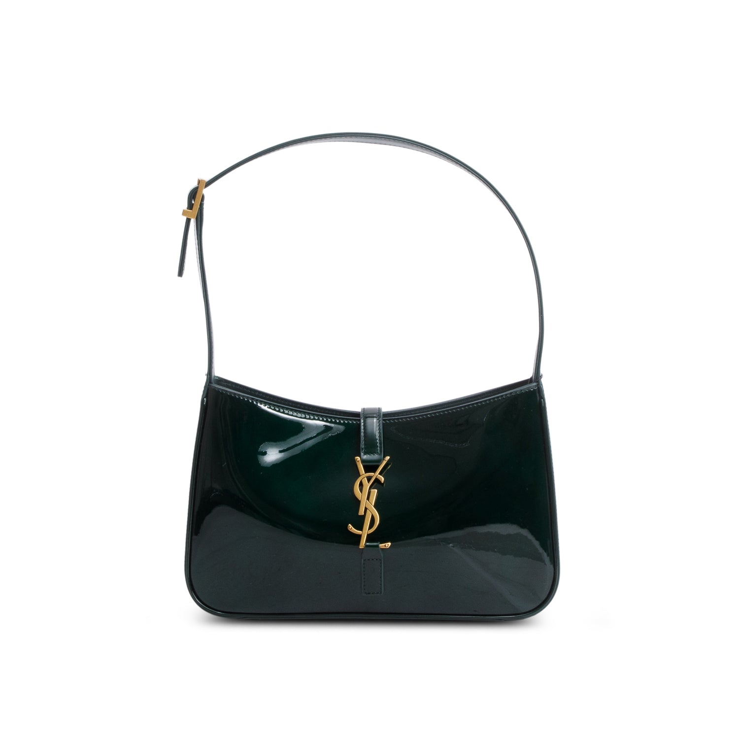 YSL Saint Laurent Patent Le Hobo Leather Green Shoulder Bag