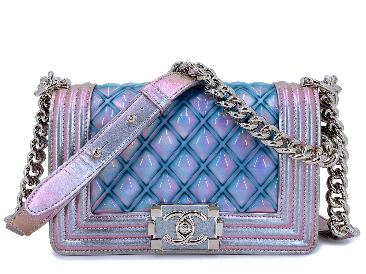 Chanel Purple Mermaid Iridescent Water Boy Flap Bag Small