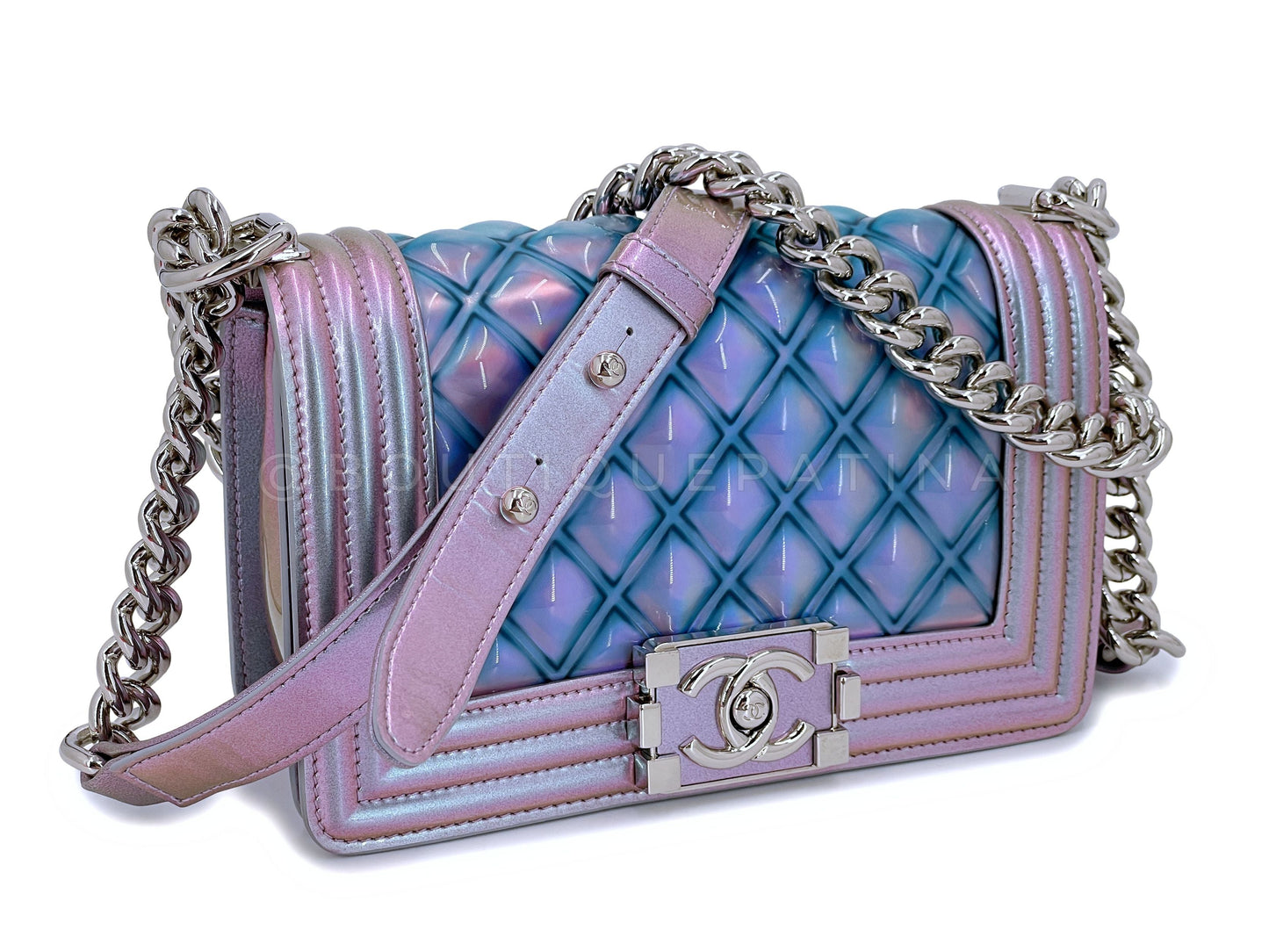 Chanel Purple Mermaid Iridescent Water Boy Flap Bag Small