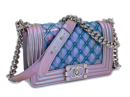 Chanel Purple Mermaid Iridescent Water Boy Flap Bag Small