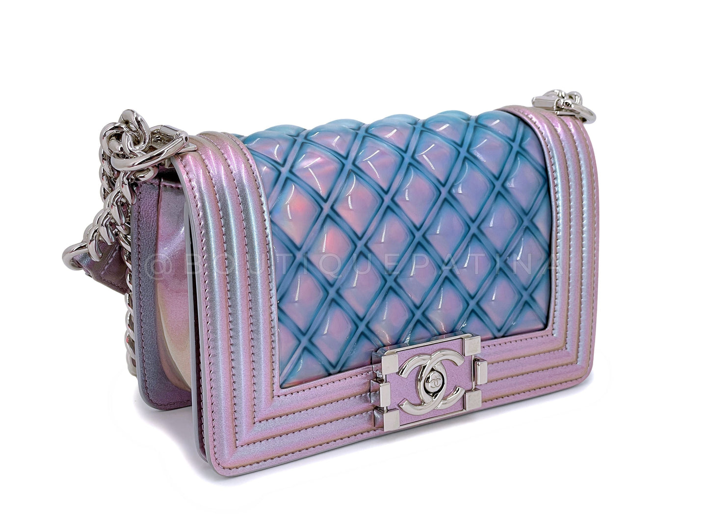 Chanel Purple Mermaid Iridescent Water Boy Flap Bag Small