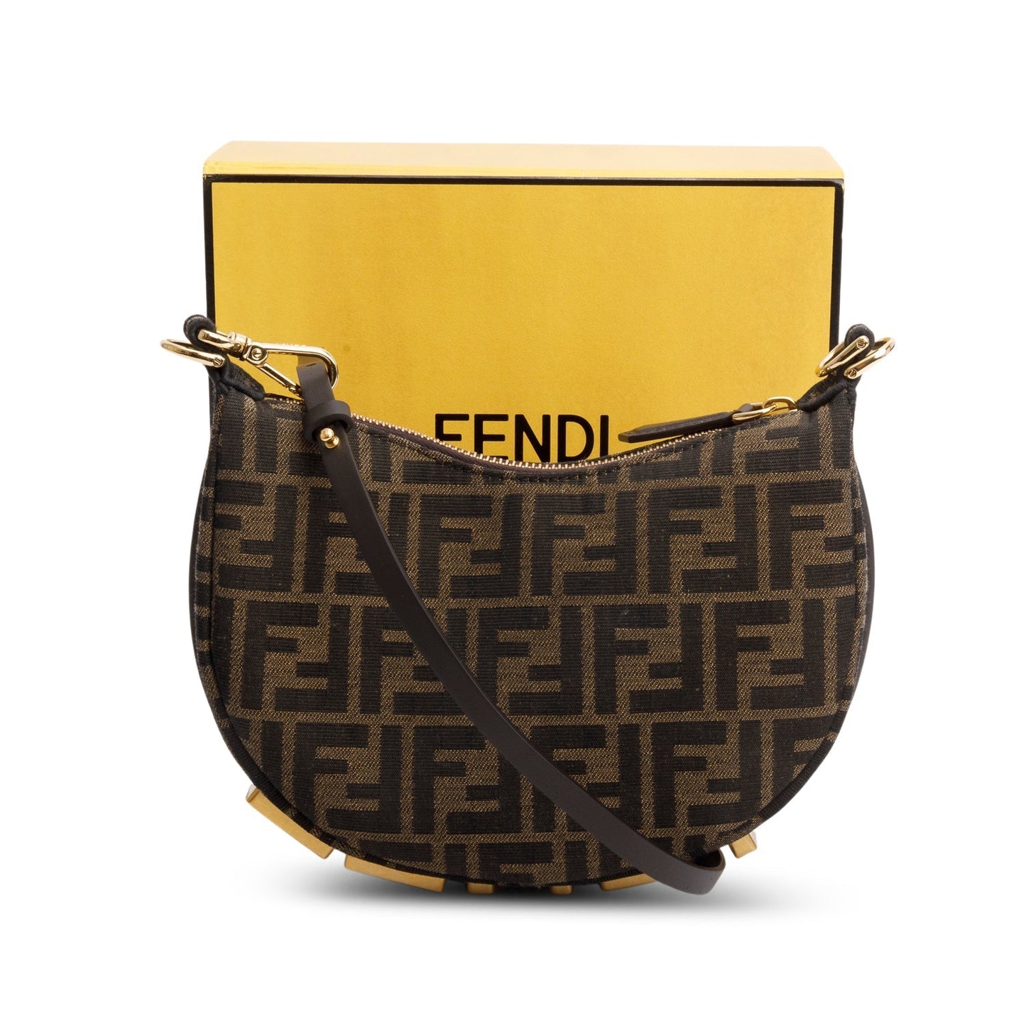 Fendi Ff Zucca Jacquard graphy Bag Brown Mini Travel Bag