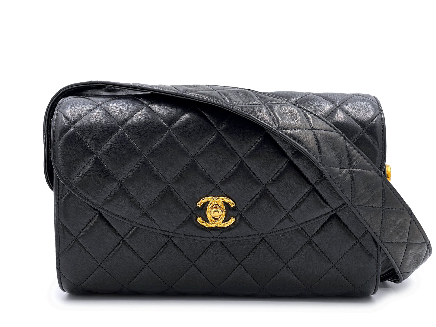 Chanel Rare 1991 Lambskin Crossbody Flap Bag