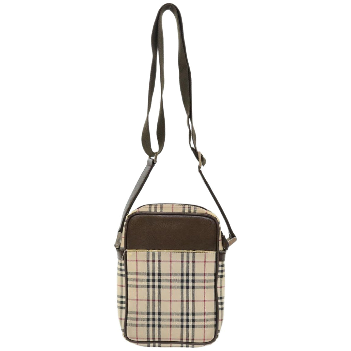 Burberry Luxury ss Nova Check Shoulder Bag Auth Canvas Beige Beige Auth 67085