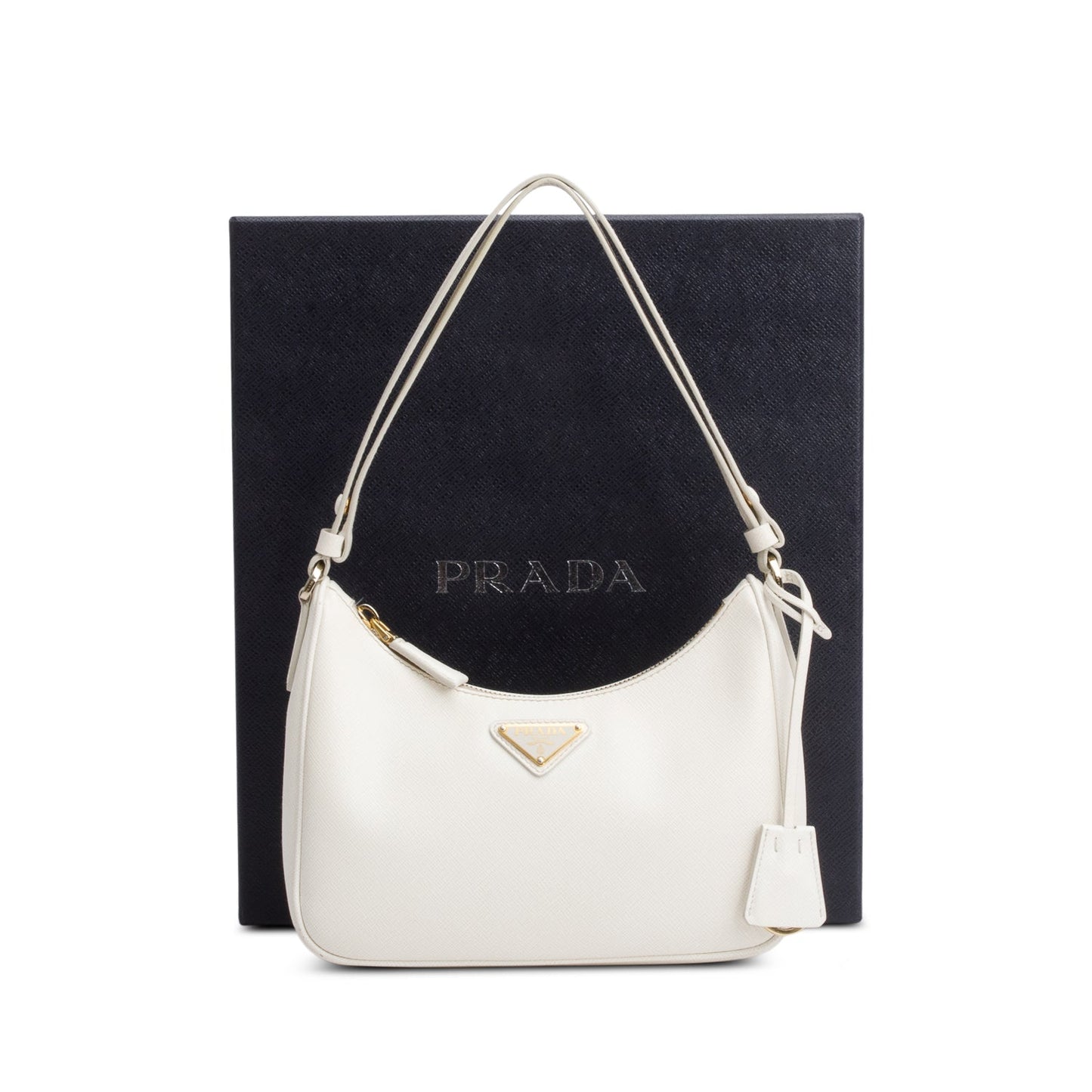 Prada Saffiano Lux Re Edition Shoulder Bag White Mini