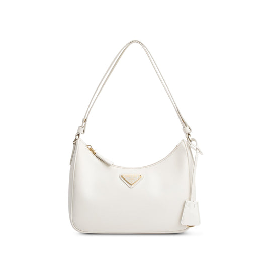 Prada Saffiano Lux Re Edition Shoulder Bag White Mini