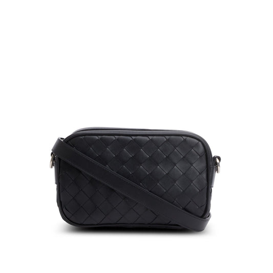 Bottega Veneta Nappa Intrecciato Camera Bag Leather Black Travel Bag