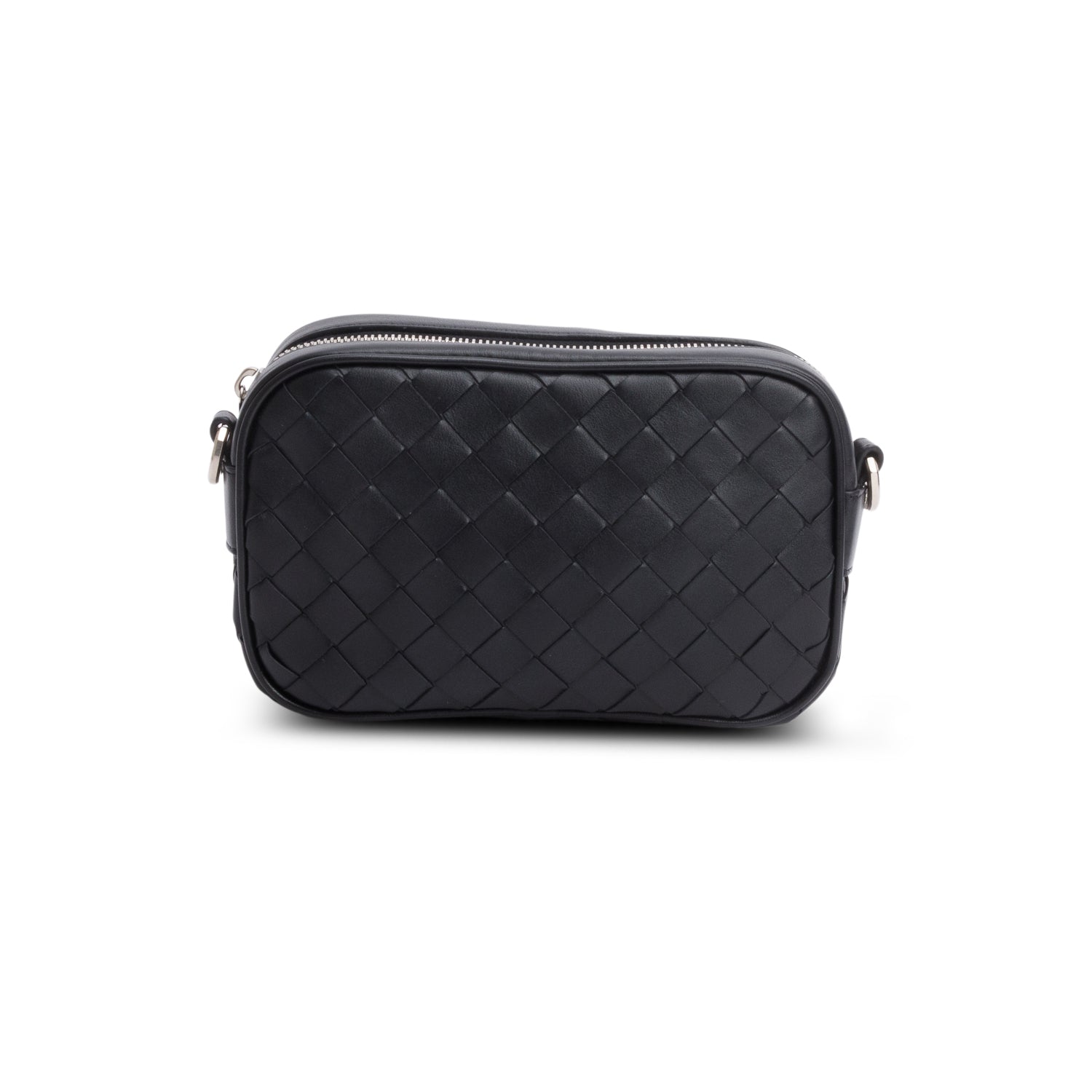 Bottega Veneta Nappa Intrecciato Camera Bag Leather Black Travel Bag
