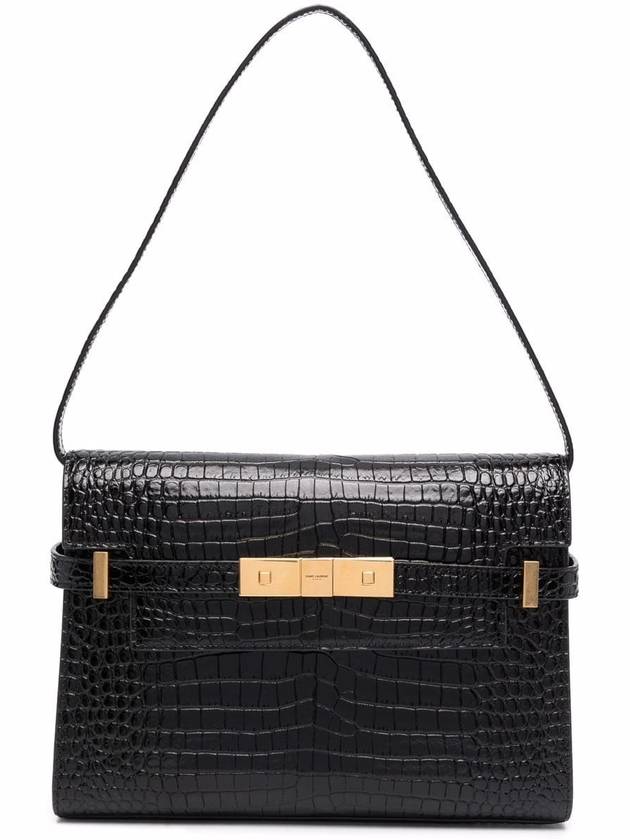 YSL Saint Laurent Luxury Trending Manhattan Crocodile Shoulder Bag Black Small