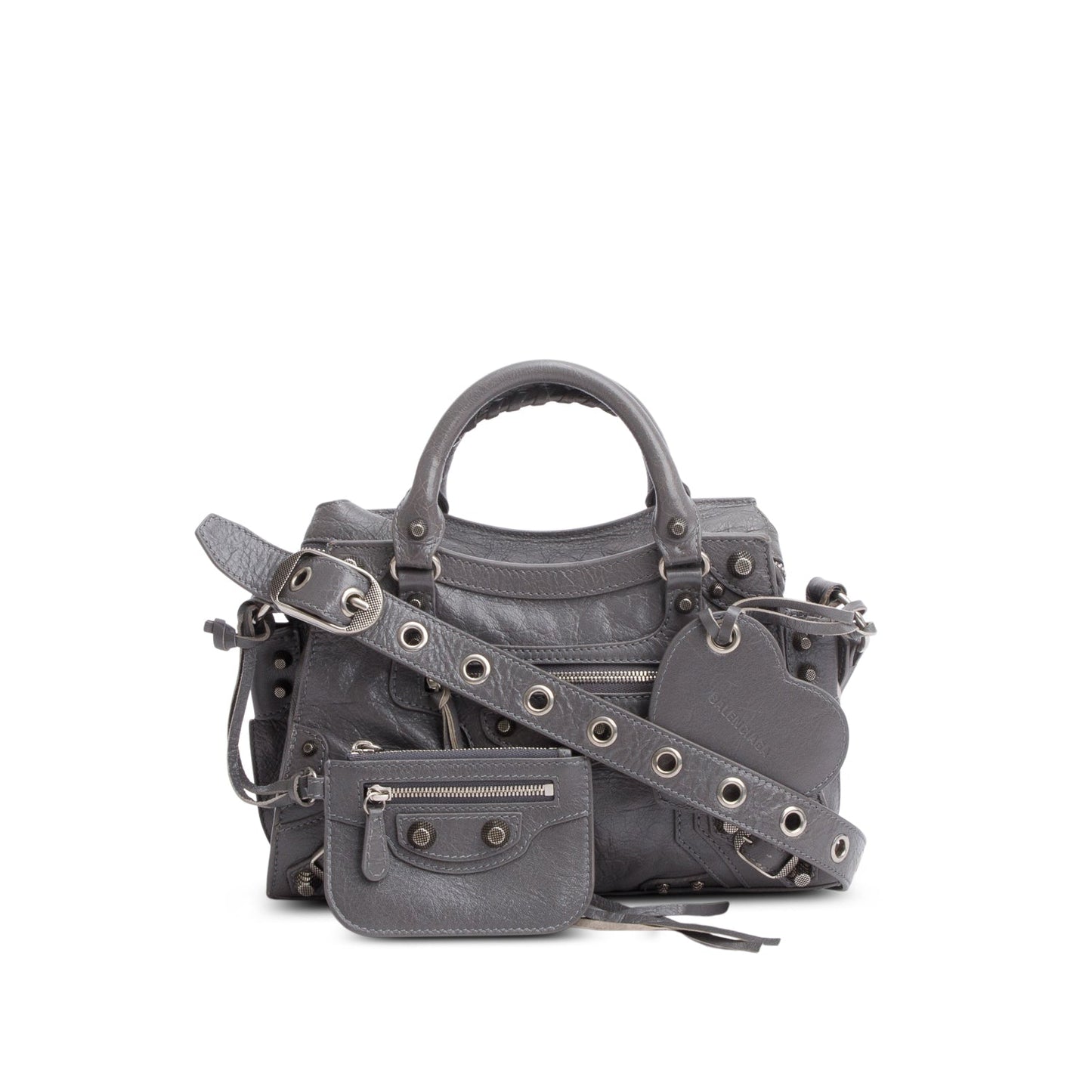 Balenciaga Grey Agneau Neo Cagole Xs City Bag Leather Travel Bag
