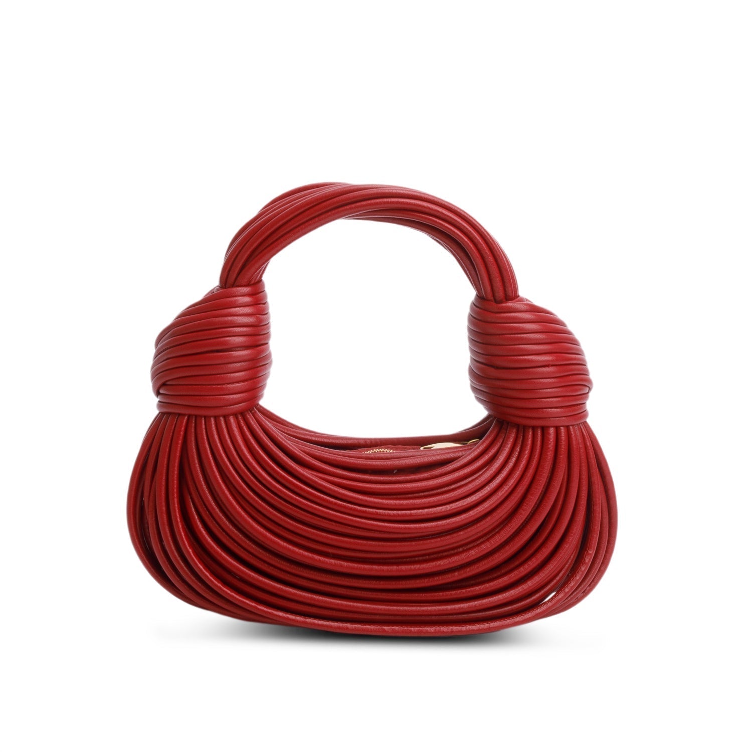 Bottega Veneta Nappa Tubular Double Knot Bag Red Mini Travel Bag