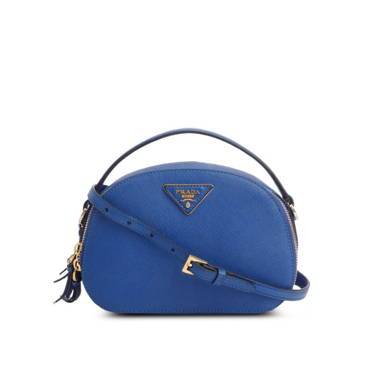 Prada Saffiano Lux Odette Bag Leather Blue Travel Bag