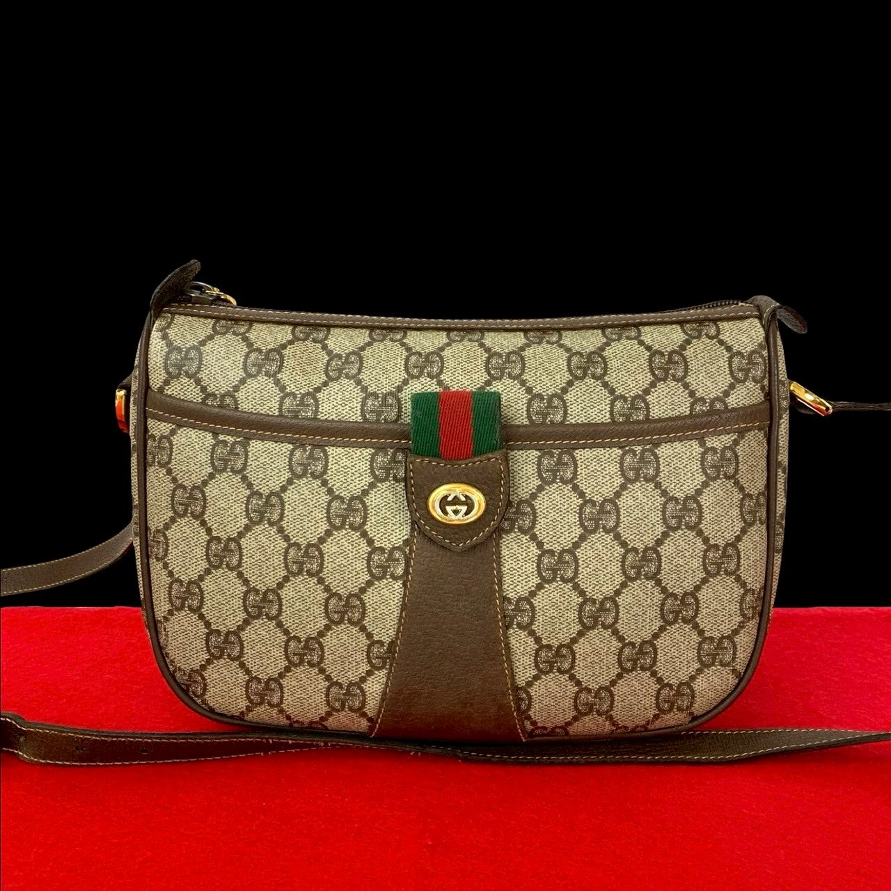 Gucci Sherry line Leather Brown Shoulder Bag 8