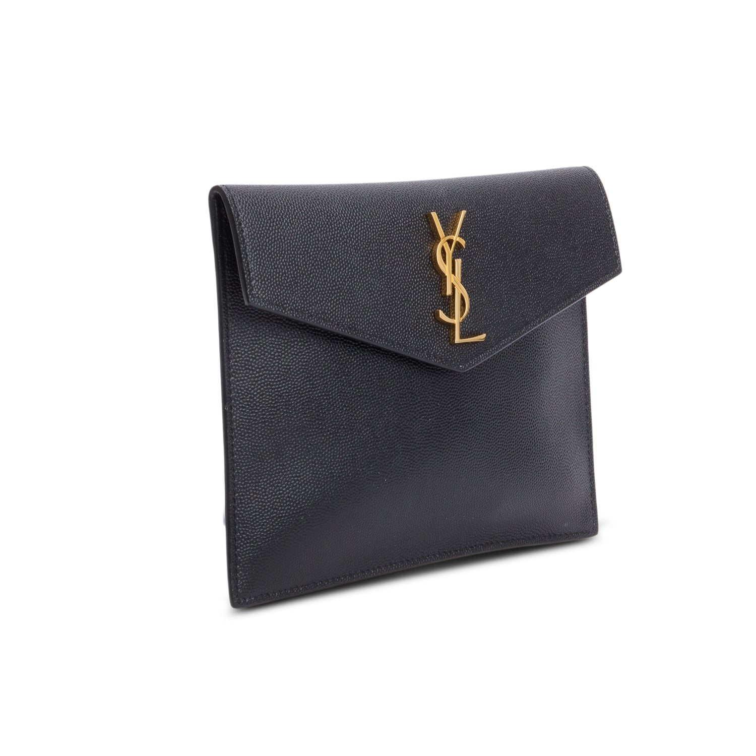 YSL Saint Laurent Grain De Poudre Envelope Pouch Travel Bag Black