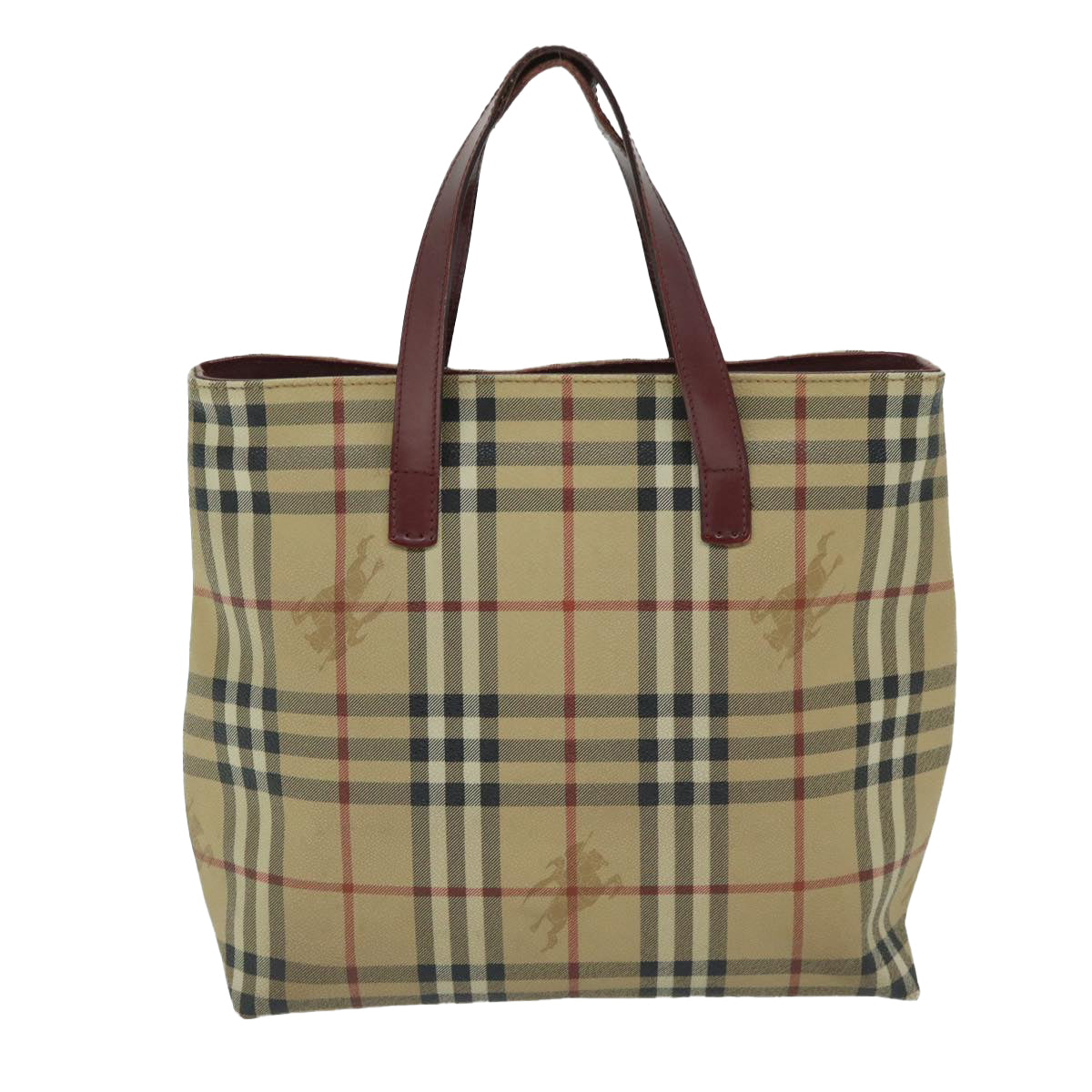 Burberry Luxury Nova Check Tote Bag Pvc Auth Beige Beige Auth 67654