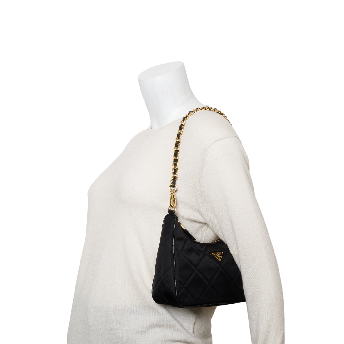 Prada Re Re Edition Chaine Shoulder Bag Nylon Quilted
