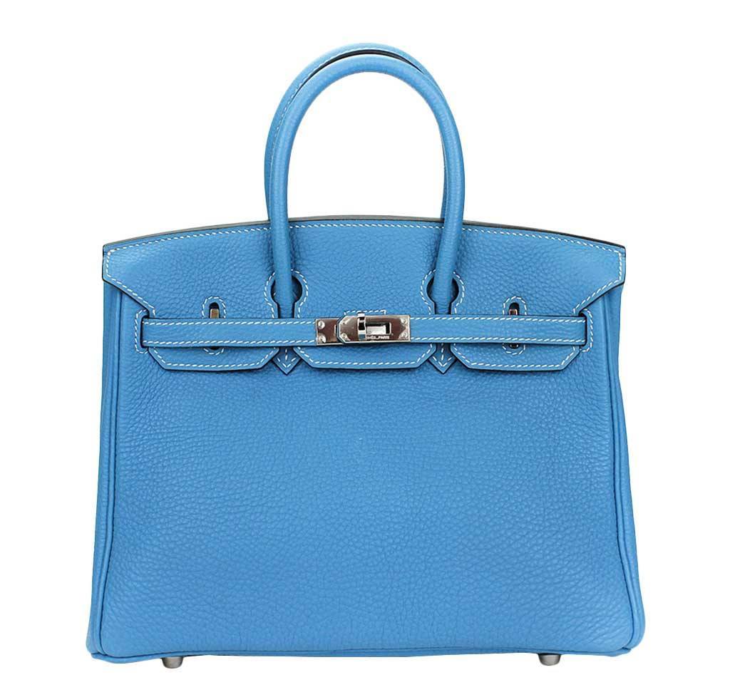 Hermes Birkin Jean Bag Blue Travel Bag