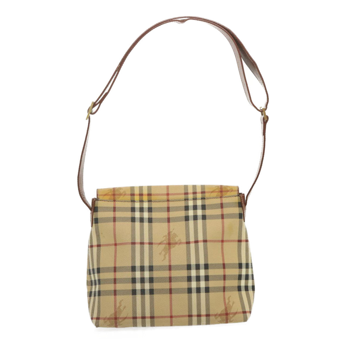 Burberry Luxury Nova Check Shoulder Bag Pvc Auth Beige Beige Auth 67744
