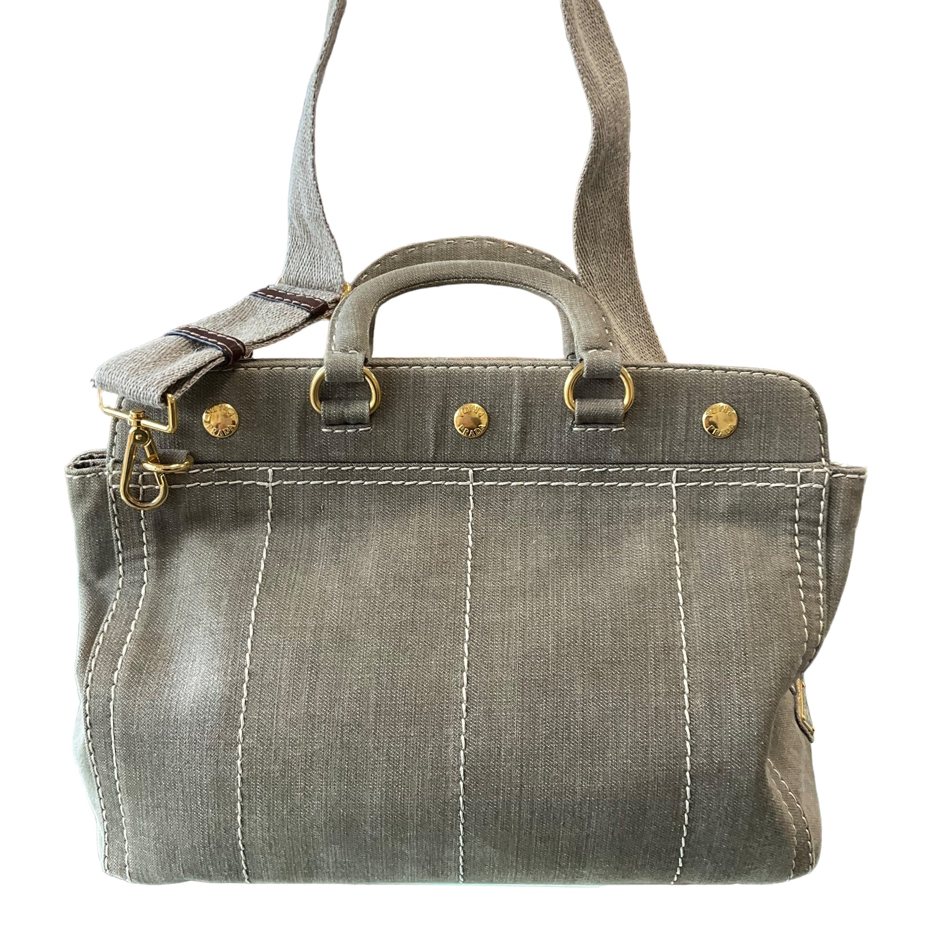 Prada Canapa Two Way Snap Tote Tote Bag