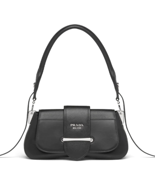 Prada Sidonie Shoulder Bag Leather Black Shoulder Bag Black