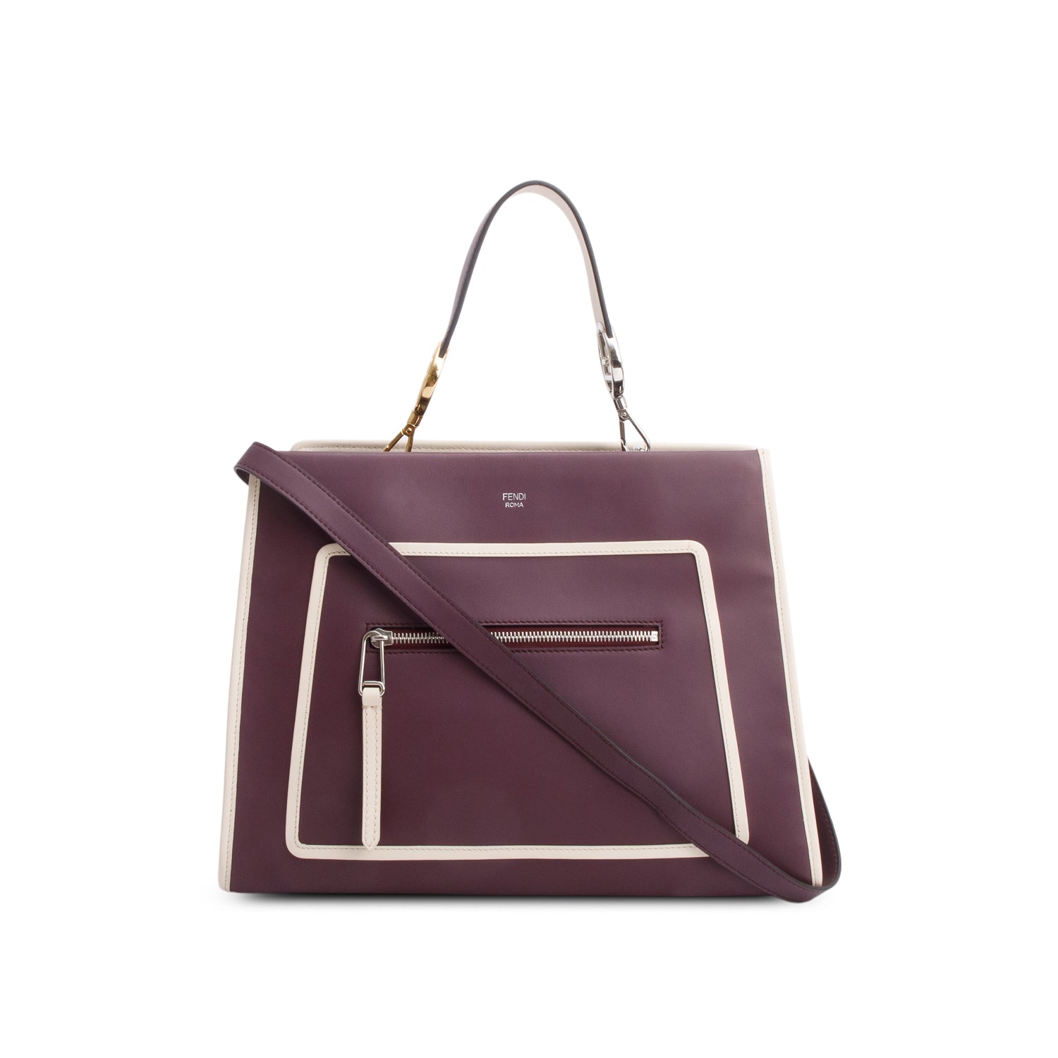 Fendi Purple Calfskin Runaway Tote Medium Tote Bag