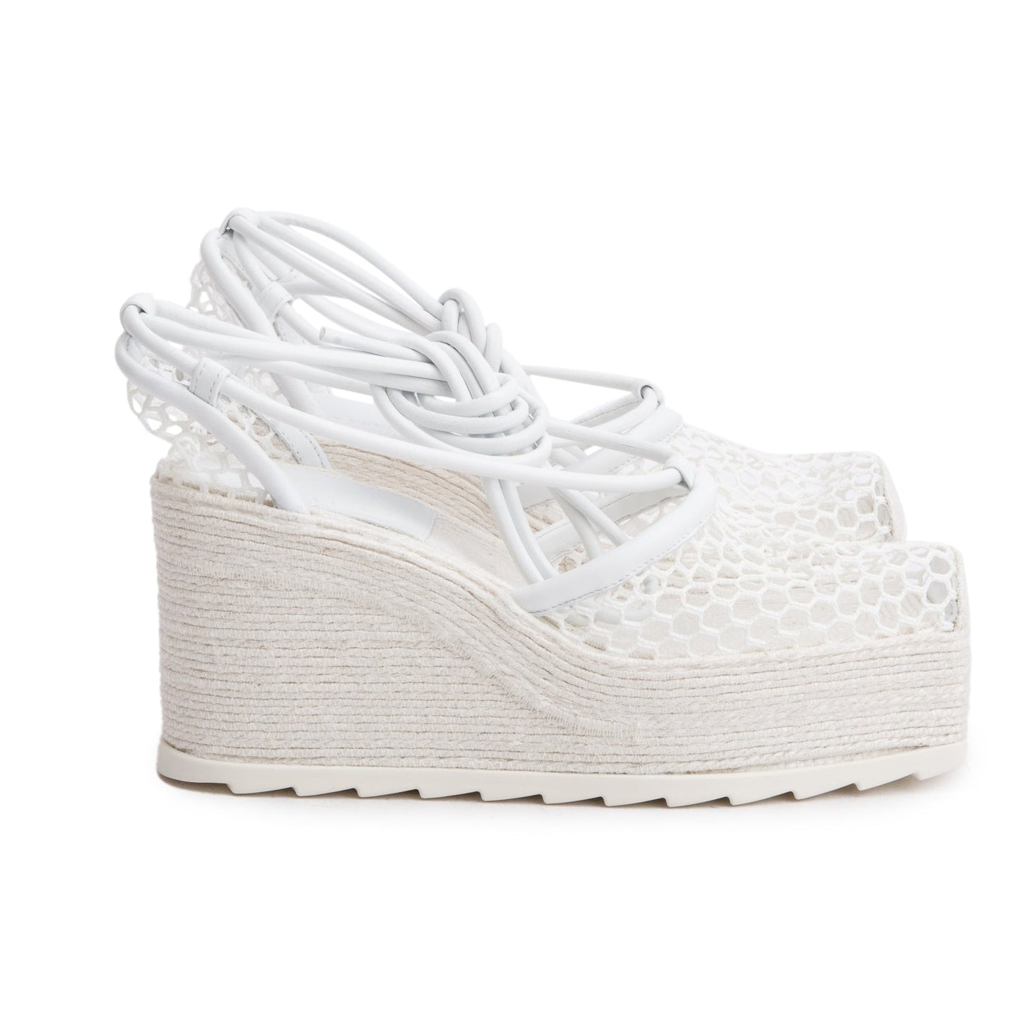 Bottega Veneta Mesh Lambskin Sporty Web Stretch Ankle Tie White Travel Bag