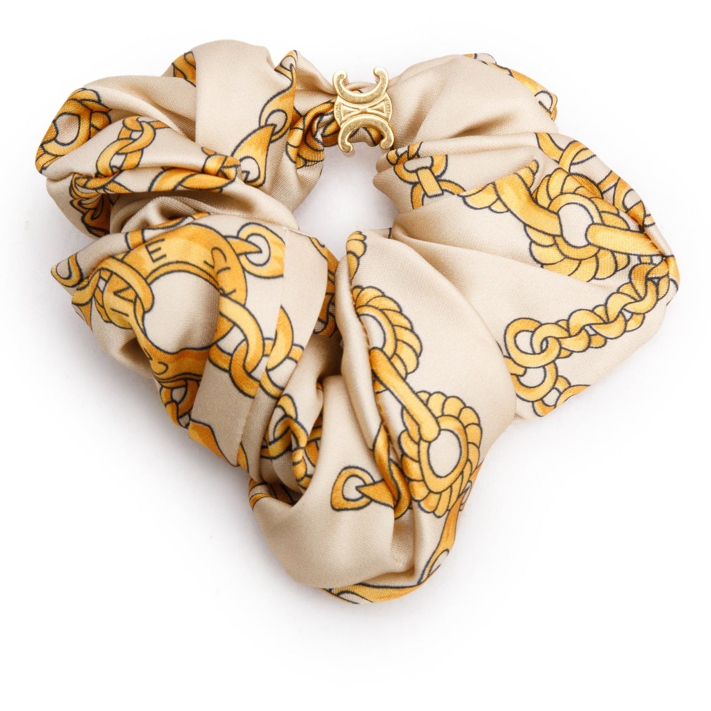 Celine Triomphe Scrunchy Handbag Gold Travel Bag
