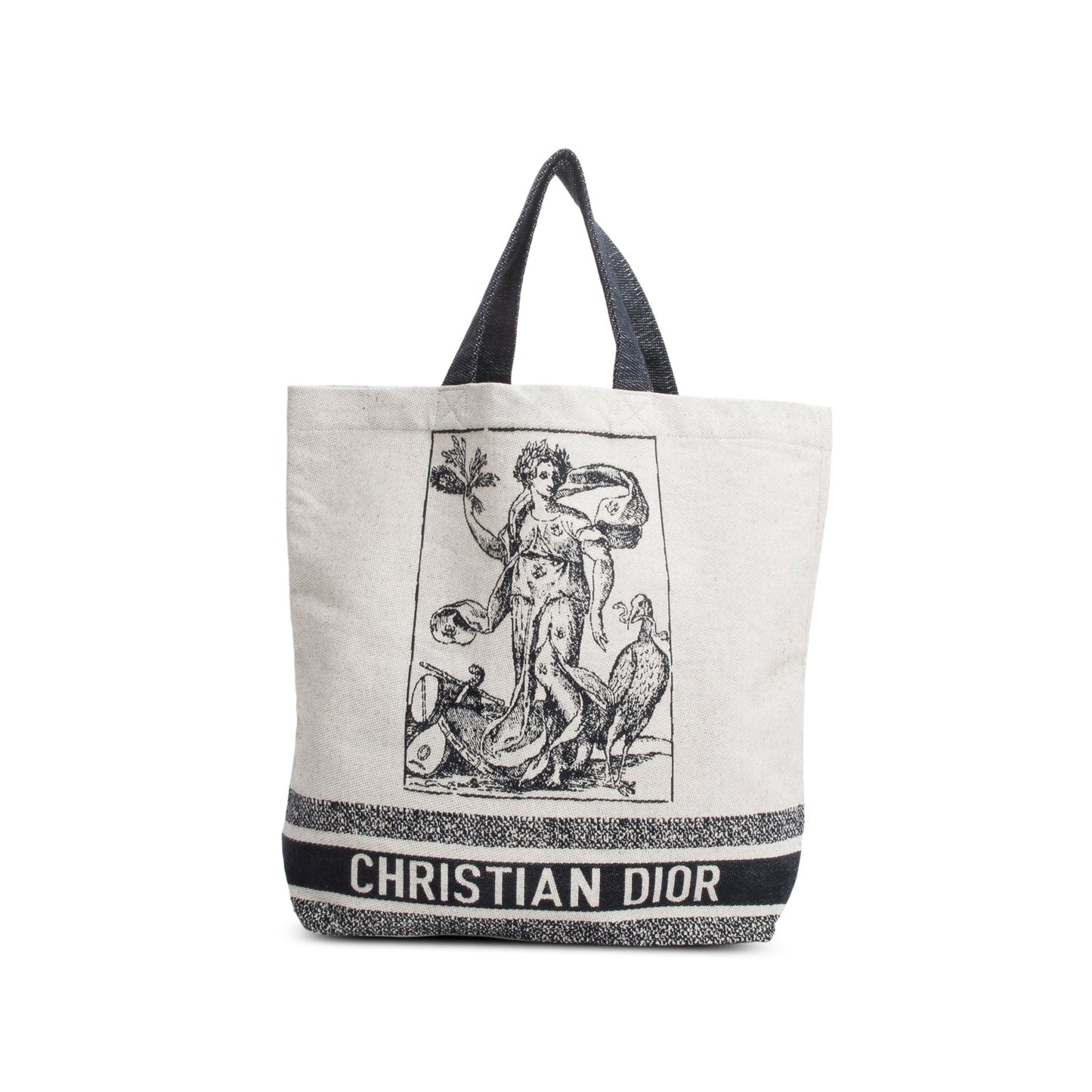 Dior Christian Cruise Tote Bag Canvas Beige
