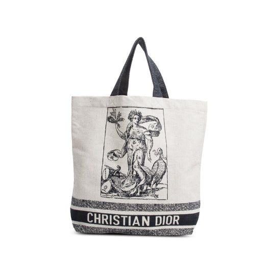 Dior Christian Cruise Tote Bag Canvas Beige