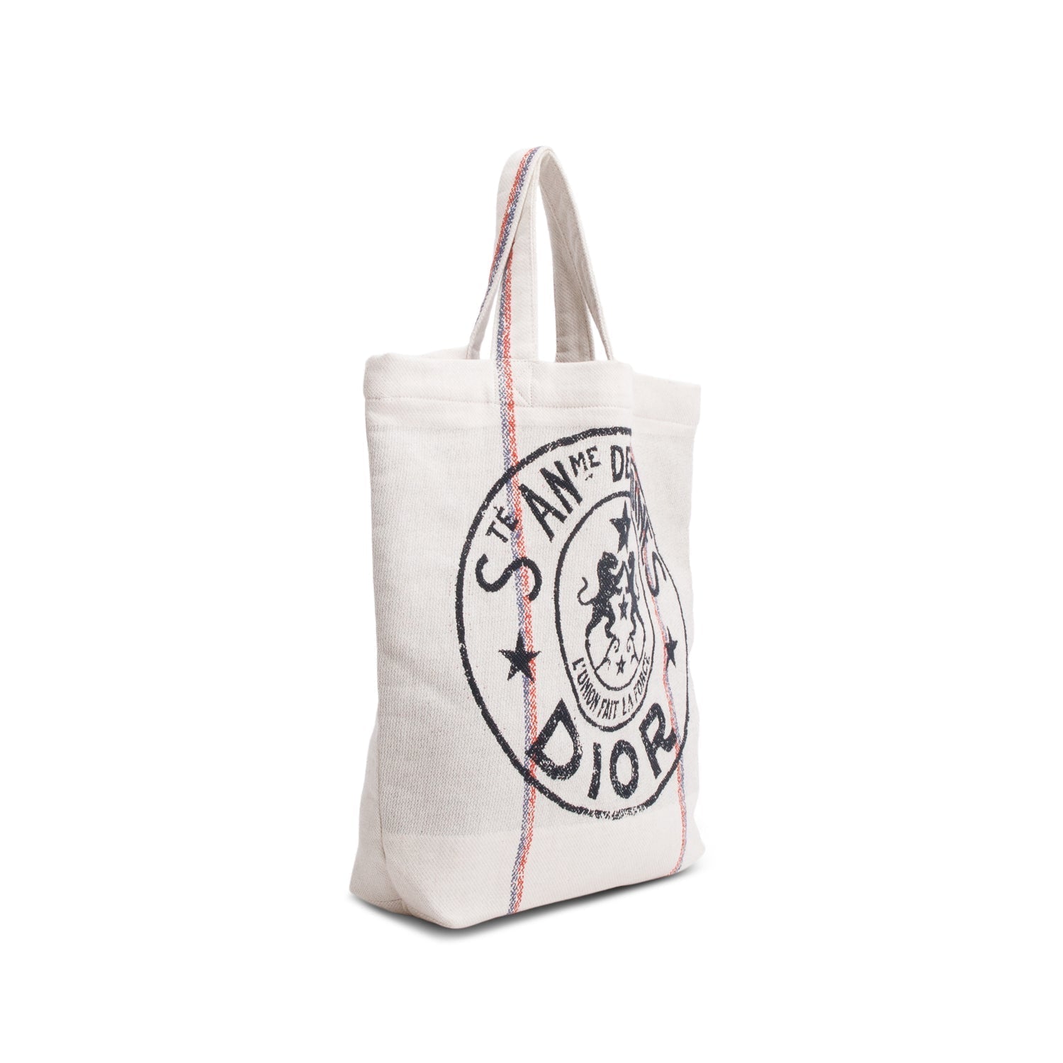 Dior Christian 'L'Union Fait La Force' Tote Bag Canvas Beige