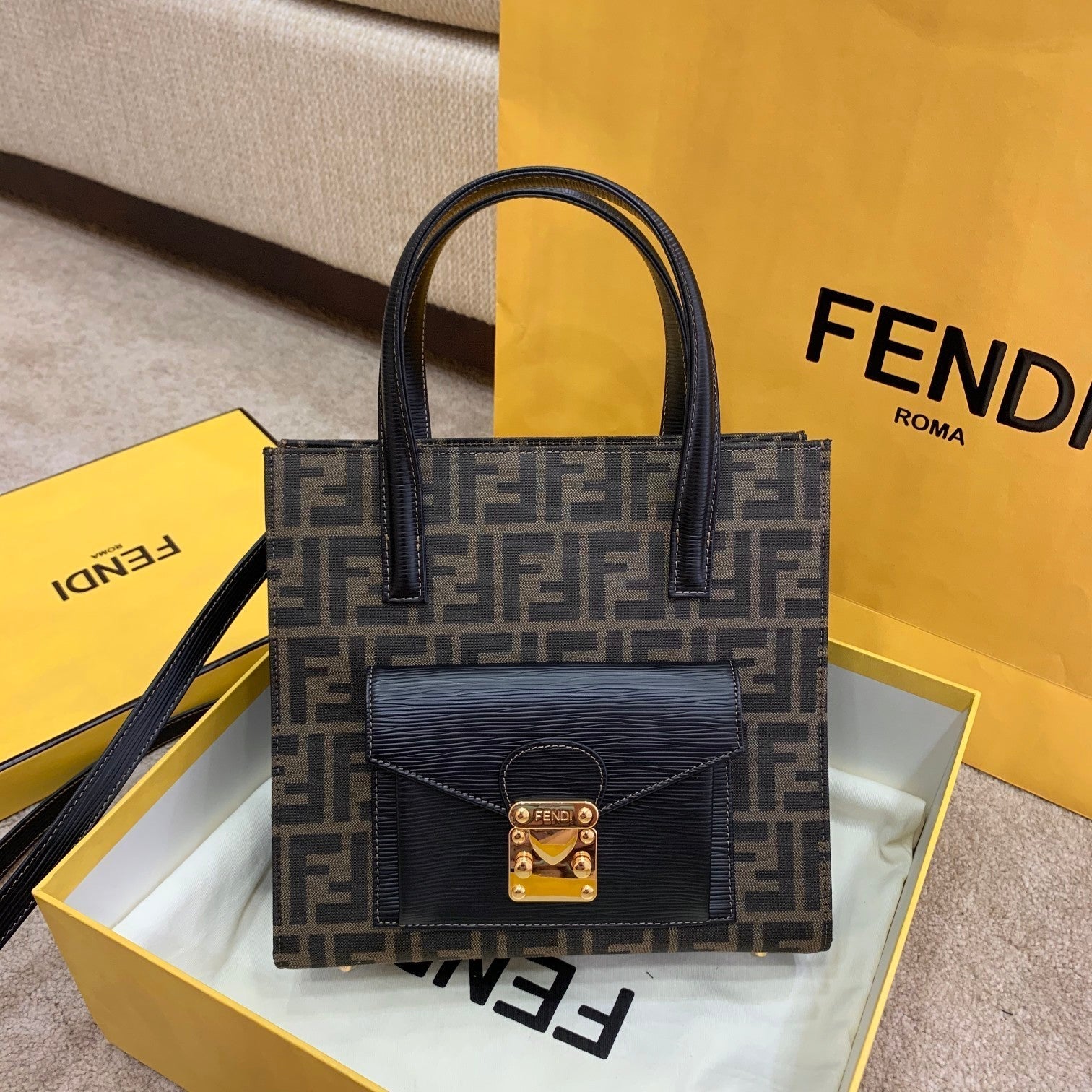 Handle Brown Travel Bag