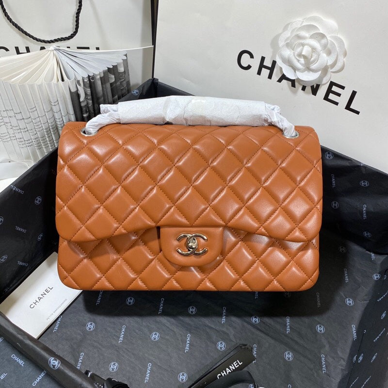Chllarge Classic Handbag Hardware For Women Handbags Brown Silver Shoulder Bag