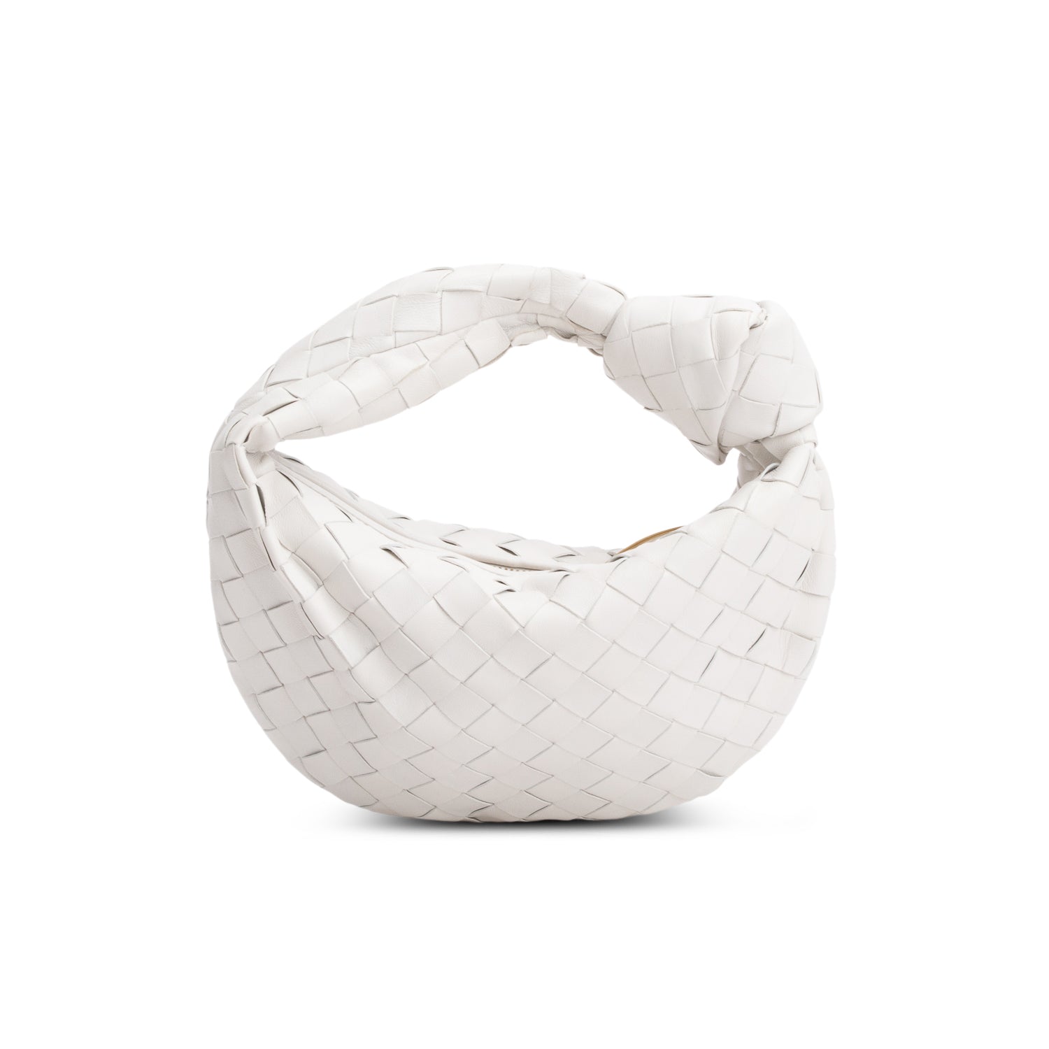 Bottega Veneta Lambskin Intrecciato Jodie Travel Bag White Mini