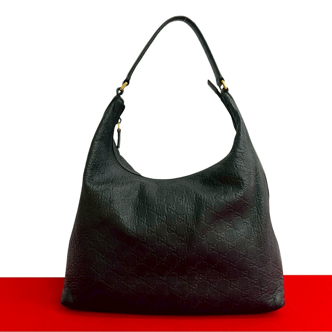 Gucci Sima Leather Black Shoulder Bag